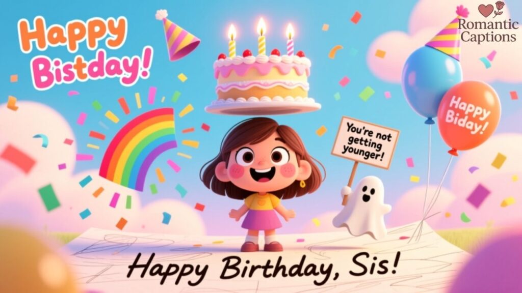 Funny Birthday Captions for Sister