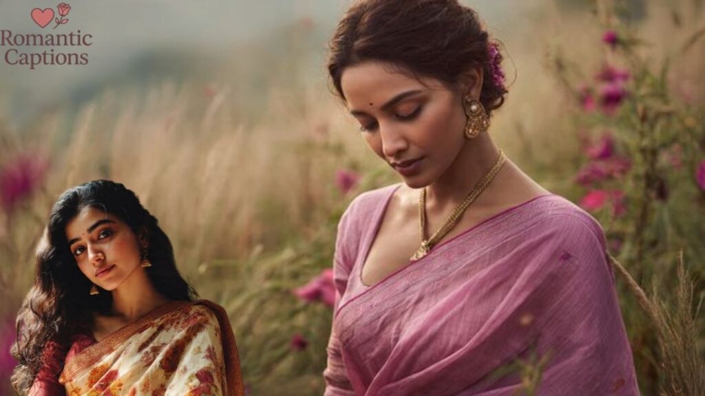 Saree captions Aesthetic