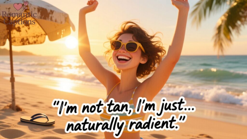 Funny Sun Kissed Captions for Instagram