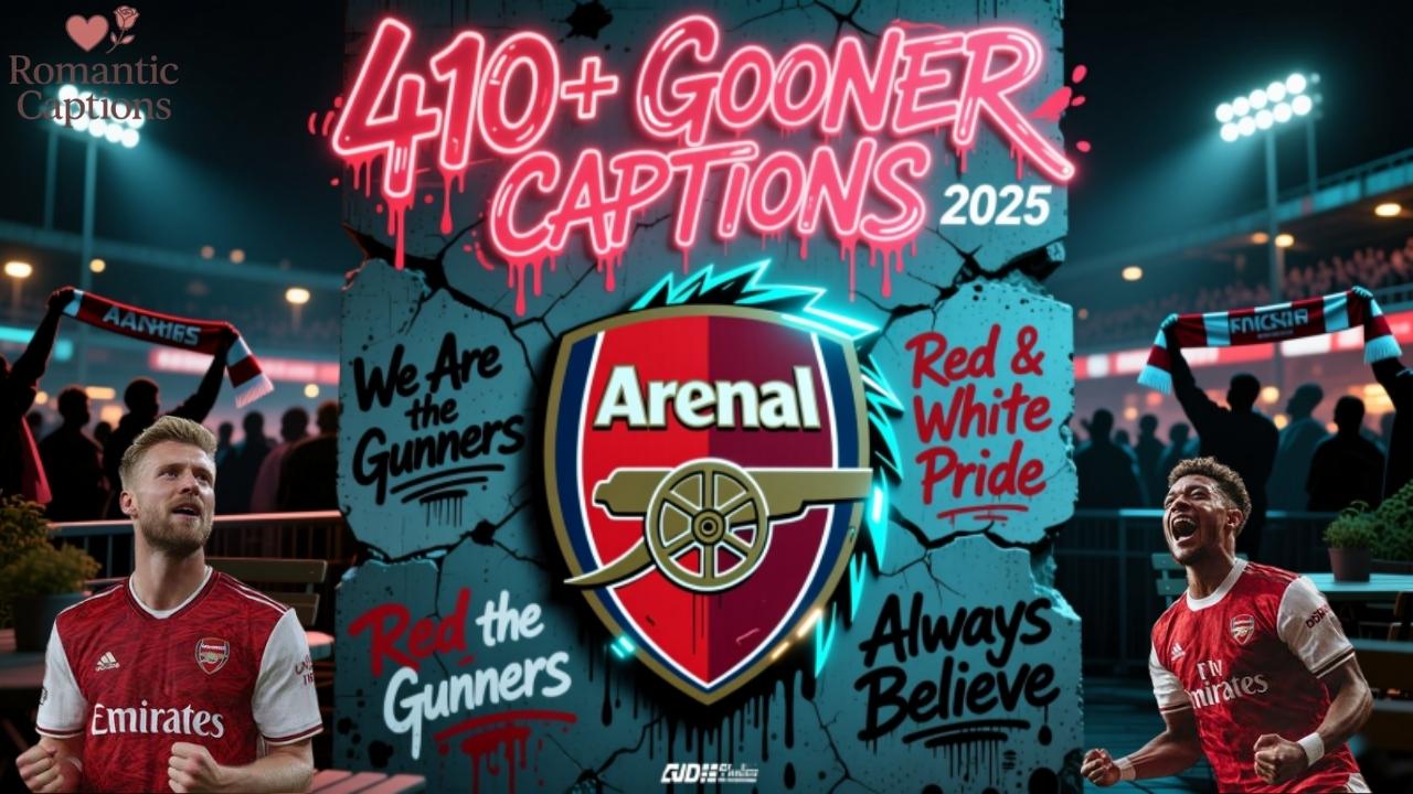 410+Gooner Captions 2025: Arsenal Attitude, Bold Vibes & Fan-Powered Lines